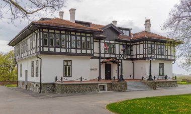 Belgrad, Sırbistan - 09 Nisan 2022: Park Kalemegdan 'daki Kültür Eserleri Koruma Enstitüsü Ofisi.