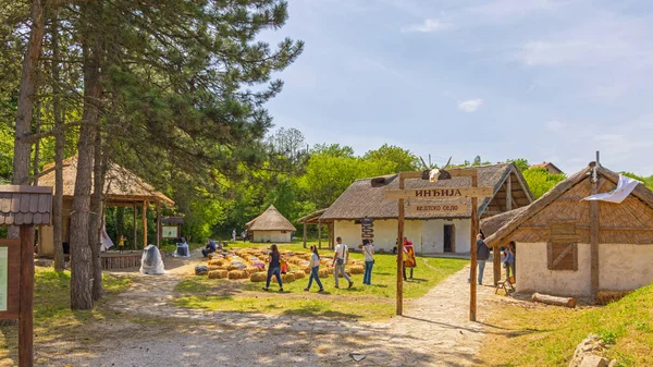 Indjija Serbia May 2022 Celtic Village Stage Turist Attraction Historic — Stock Photo, Image
