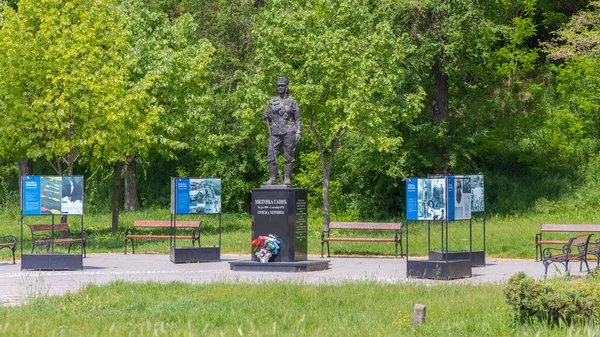 Indjija Σερβία Μαΐου 2022 Χάλκινο Άγαλμα Της Milunka Savic War — Φωτογραφία Αρχείου