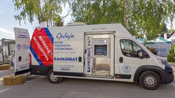 Újvidék Szerbia Május 2022 Mobile Bank Atm Security Van Exhibition — Stock Fotó