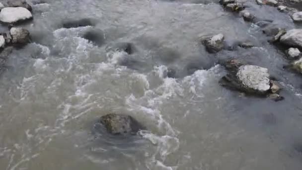 Rio Fluxo Água Rural Sérvia Natureza Cores Outono Inclinar — Vídeo de Stock