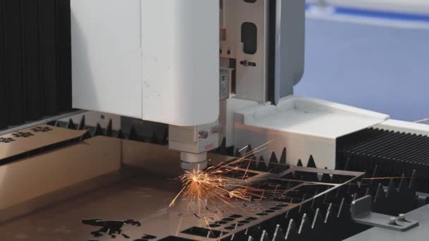 Cnc Laser Skärmaskin Delar Produktionsteknik — Stockvideo