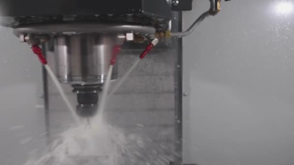 Mist Coolant Spraying System Cnc Machine Tool Equipment — Stock Video