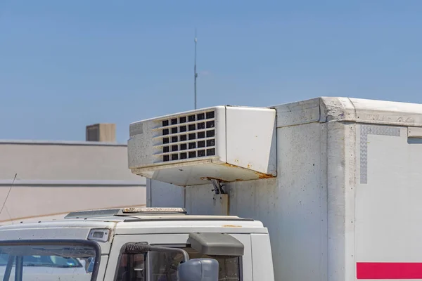 Dispositivo Unidad Térmica Refrigeración Hvac Camión Entrega Caja Grande Sobre —  Fotos de Stock