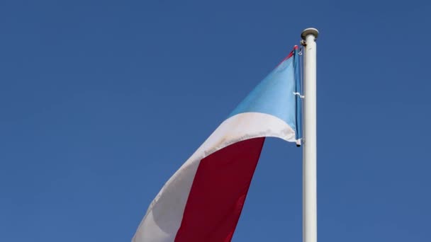 Czech Republic Flag Blue Sky Sunny Day — Stock Video