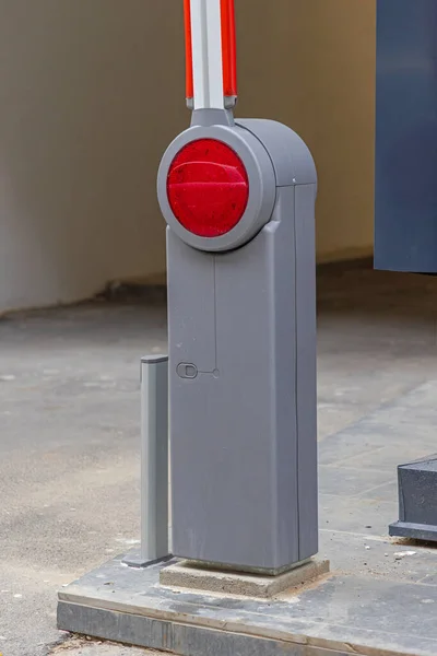Automated Parking Barrier Ramp Control Unit Box — Stock Photo, Image