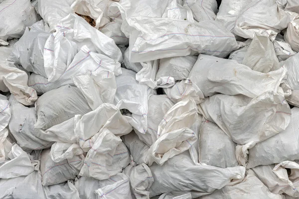 Big Bunch White Sacks Bags Top View — Stock Photo, Image