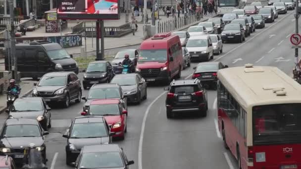 Belgrad Serbien März 2022 Rush Hour Altstadt Verlangsamt Den Verkehr — Stockvideo