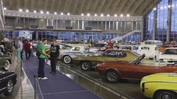 Belgrado Sérvia Maio 2022 Grande Coleção Carros Clássicos Exposição Big — Vídeo de Stock