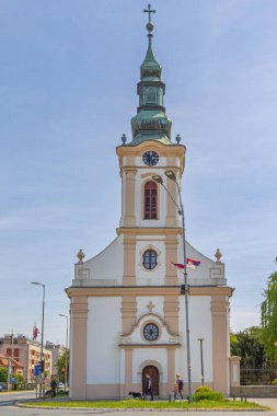 Stara Pazova, Sırbistan - 08 Mayıs 2022: Tarihi Yapı Tarihi Slovak Evanjelik Kilisesi Tüm Habsburg Monarşisinde Birinci.