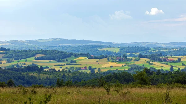 Serbia Orientale Rurale Aeria Panorama Alla Primavera Dell Europa — Foto Stock