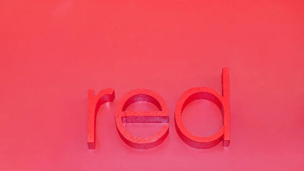 Grande Sinal Vermelho Fonte Espuma Letras Parede — Fotografia de Stock