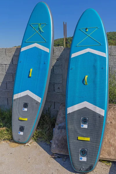 Pair Inflatable Stand Paddle Boards Set — Stock Photo, Image