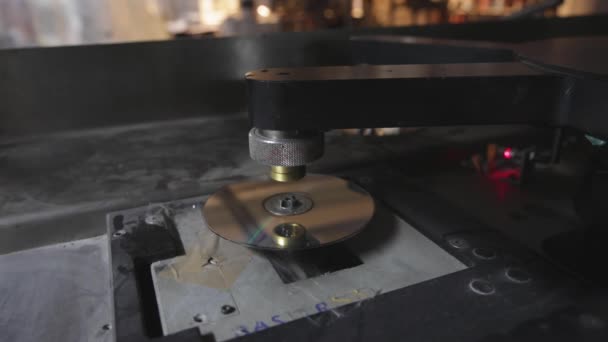 Compact Disc Making Process Production Machine Technology Factory — Stockvideo