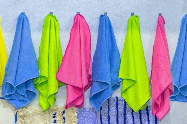 Vivid Colours Microfiber Cloths Towels Cleaning Equipment at Wall