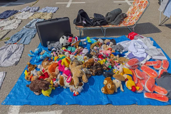 Belgrade Serbia June 2022 Big Bunch Second Hand Plush Toys — Stockfoto