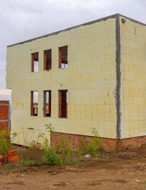 Yeni Ev Binası Yalıtım Duvarları İnşaat Alanı