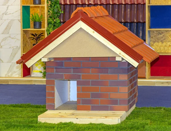 Luxury Dog House Made Bricks Roof Tiles — Zdjęcie stockowe