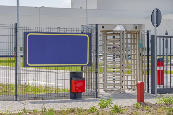 Workers Entrance Turnstile Doors Factory Gate Fence — Stock Photo, Image