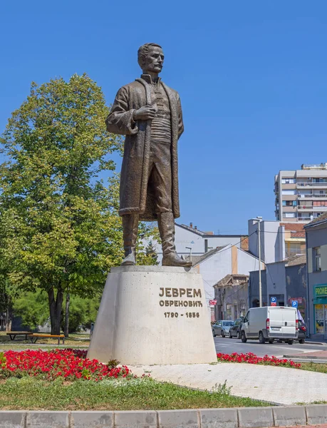 Sabac Serbia July 2022 Bronze Statue Jevrem Obrenovic Monument Landmark — Stockfoto