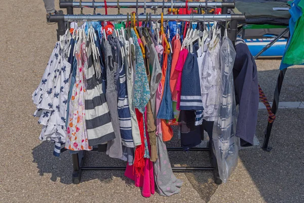 Kids Dress Shirts Tops Children Railing Rack — стоковое фото