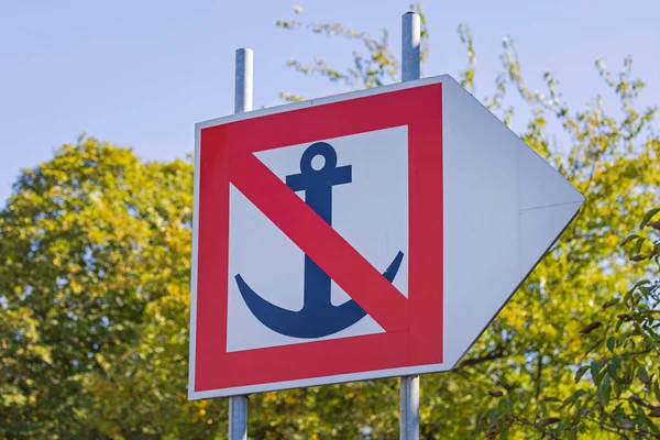 Anchoring Sign Prohibition Mooring Warning Caution — Photo