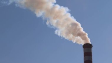 White Fumes From Chimney Steel Mill Factory Industry Air Pollution Problem Global Warming