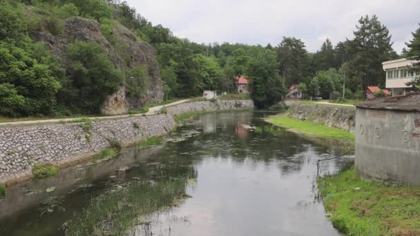 River Flow Black Timok Gamzigrad Spa East Serbia Spring — стоковое видео