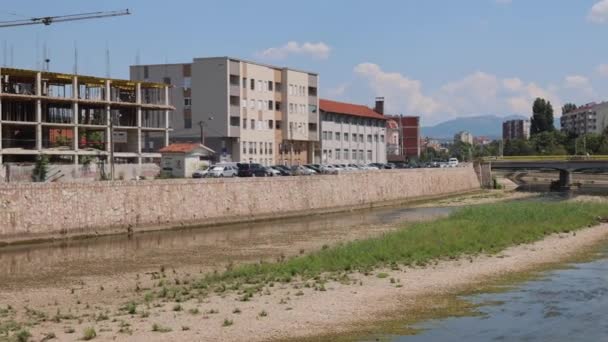 Nis Serbia August 2022 Old Iron Railway Bridge Nisava River — Stok video