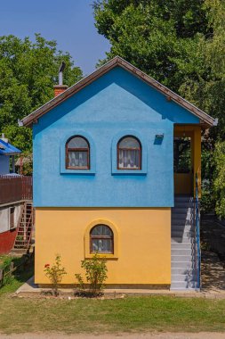 Weekend Holiday House Painted in Colours of Ukraine Flag Support