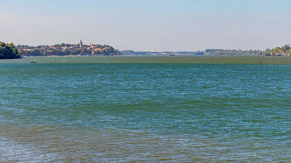 Blue Danube River Zemun Serbia Fall Day — Stock Photo, Image