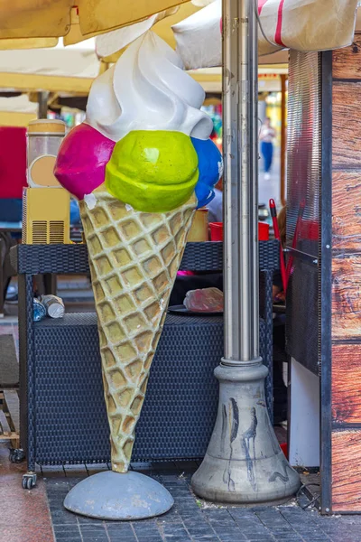 Tall Ice Cream Cone Cream Mockup Street — Stock fotografie