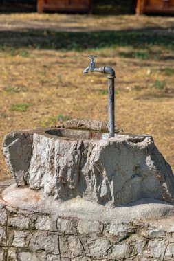 Drinking Water Faucet Tap Pipe in Town Park