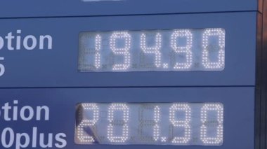 White Led Fuel Prices at Petrol Station Totem Tilt Up