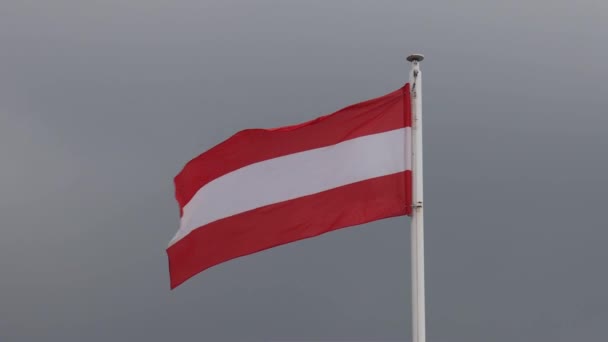 National Flag Austria Dark Sky Clouds — Video Stock