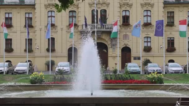 Szeged Hungary August 2022 Neo Baroque City Hall Historic Building — Stock video