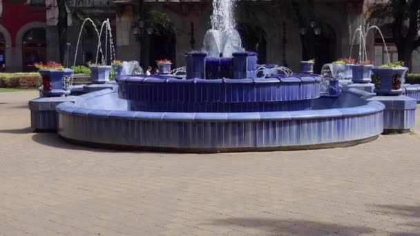 Subotica Serbia August 2022 Blue Tiles Fountain Landmark Historic City — Vídeo de Stock