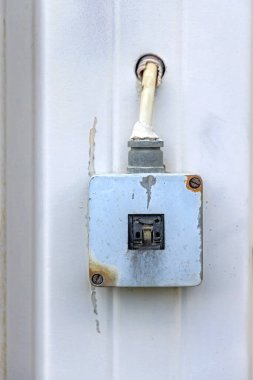 Damaged Electric Power Switch in Waterproof Safety Box