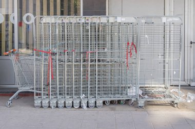 Wire Mesh Roll Container Logistics Trolley Store Delivery