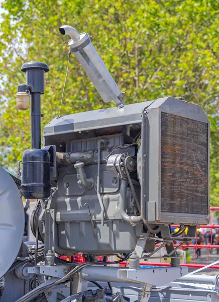 Vintage Combine Harvester Old Diesel Engine Rebuild Agriculture Machine — Fotografia de Stock