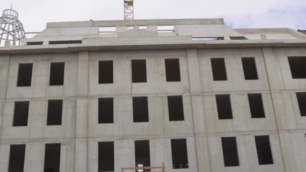 Concrete Buildings Works Construction Site Buda Castle Pan — Stock video