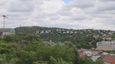 Buda Part Town Panorama Cityscape Cloudy Sky Weather Summer Day