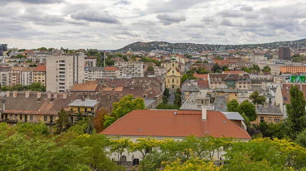 Buda Part Town Panorama Cityscape Cloudy Sky Weather Summer Day