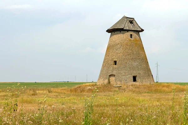 Abandoned Old Windmill Structure Field Village Melenci Vojvodina — Stock fotografie