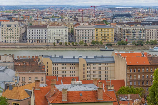 Река Дунай Венгерской Столице Будапеште Летний День — стоковое фото