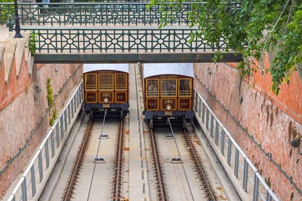 Budapest Hungary July 2022 Buda Castle Hill Funicular Budavari Siklo — Stock Photo, Image