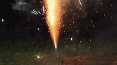 Volcano Eruption Pyrotechnics Fireworks Party Fun at Night