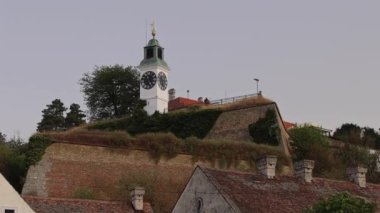 Clock Tower at Petrovaradin Fortress Summer Day