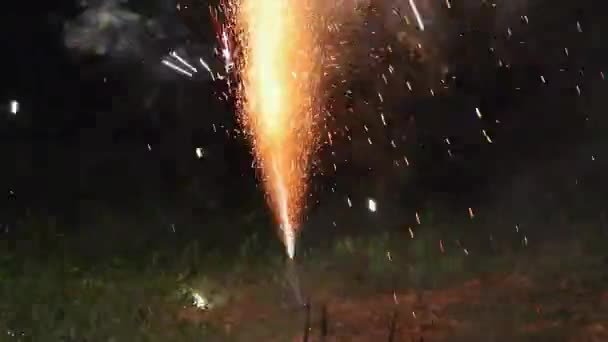 Volcano Eruption Pyrotechnics Fireworks Party Fun Night — Stockvideo