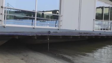 Grounded Pontoon Restaurant Low Water Tide Danube River Problem